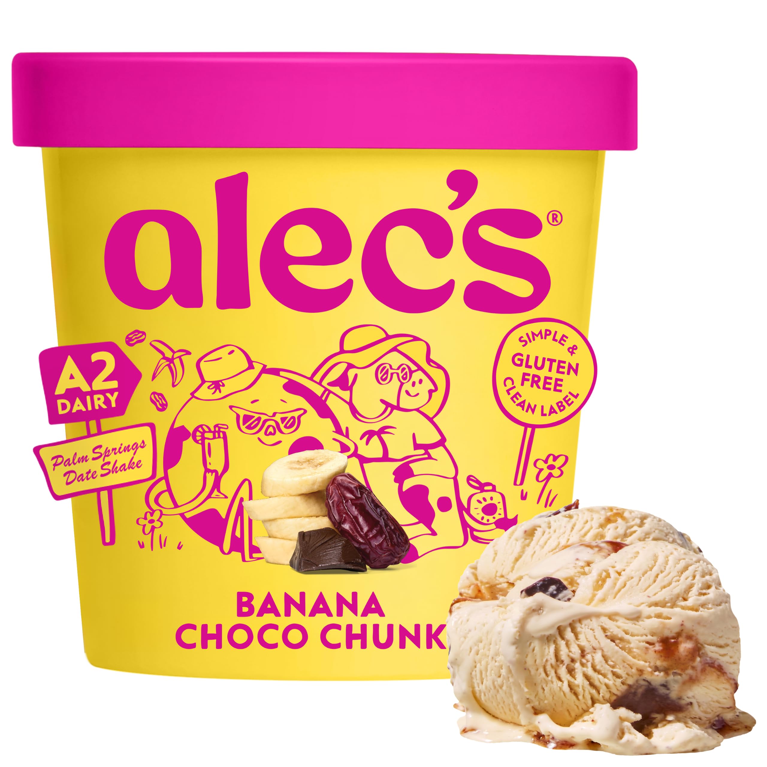 abckalakalaコーヒーアイススクイーズ Alec's Palm Springs Banana Chocolate Date Shake Organic Ice Cream